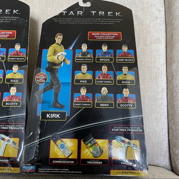 STAR TREK 6" Figure Set KIRK and SULU~ WARP COLLECTION 2009 Silver Starfleet NEW - Picture 4 of 5